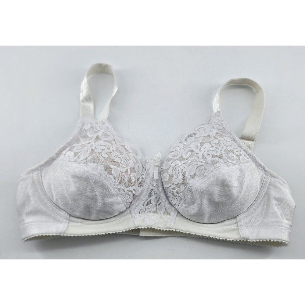 Jodee 606 Surgical Mastectomy Balanced Fit Bra Lace Trim‎ White Size 34A